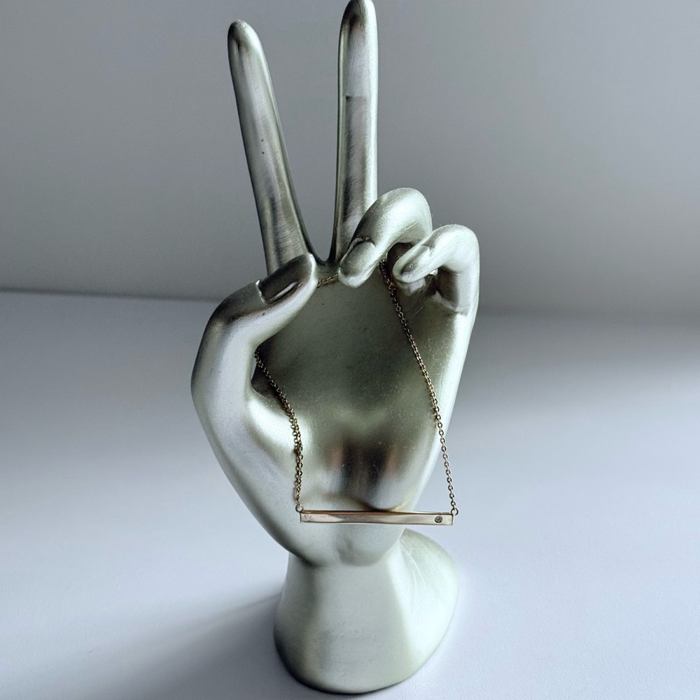 Short Gold Bar Necklace